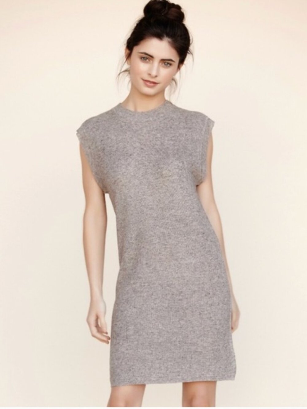Callahan | Linen Blend Waffle Crew Neck Sleeveless Dress | Size Medium